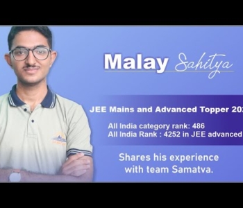 Sahitya Malay ( JEE mains and Advanced Topper 2022, All India category rank: 486 All India Rank